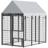 Large Dog Kennel Outdoor with Roof, 3 Doors, Expandable Heavy Duty Dog Kennel Dog Run for All Breed Sizes, 6' x 4' x 6'