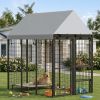 Large Dog Kennel Outdoor with Roof, 3 Doors, Expandable Heavy Duty Dog Kennel Dog Run for All Breed Sizes, 6' x 4' x 6'