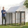 Large Dog Kennel Outdoor with Roof, 3 Doors, Expandable Heavy Duty Dog Kennel Dog Run for All Breed Sizes, 6' x 4' x 6'