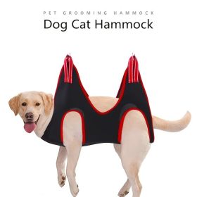 Pet Grooming Hammock For Dog & Cat; Cat Hammock Restraint Bag For Bathing Trimming Nail Clipping (Color: Red, size: m)